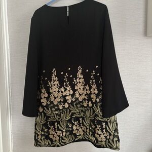 Zara Black Tunic with Gold Floral Embroidery